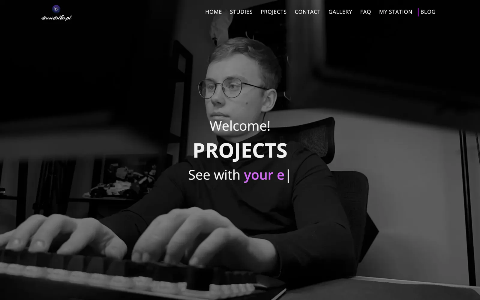 dawidolko.pl projects page listing portfolio work