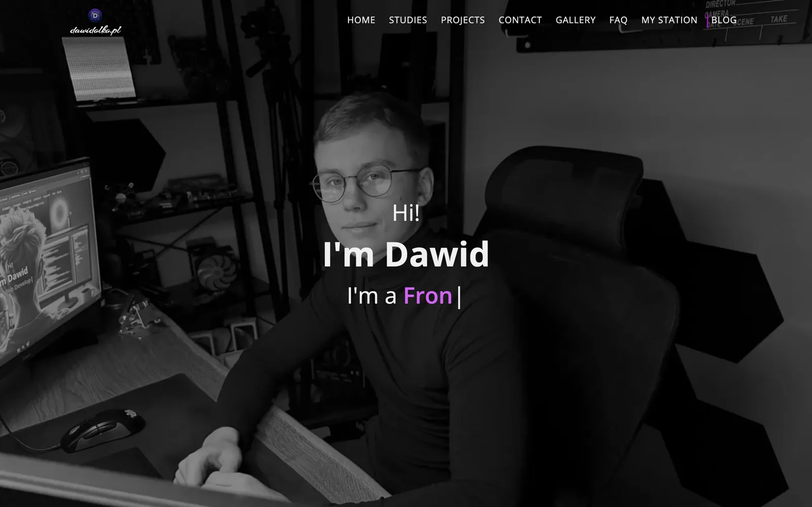 dawidolko.pl — personal website built with HTML, SASS and JavaScript